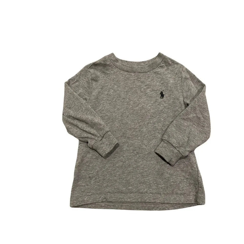 Ralph Lauren Long Sleeve Baby Boy's Gray T-shirt - Size 18 months - Excellent!